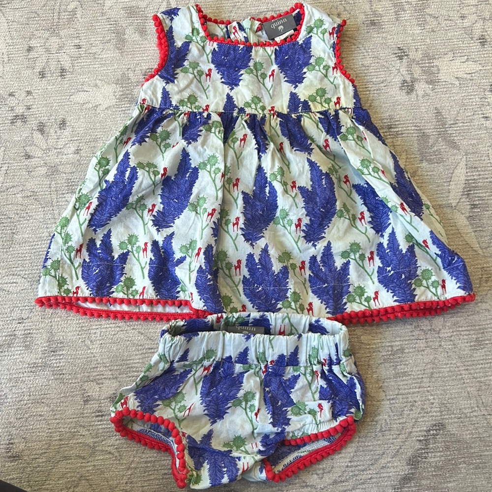 Kate Quinn baby dress with matching bloomers 6-12m